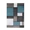 World Rug Gallery Contemporary Modern Boxes Design Soft Area Rug 3'3'' x 5' Blue Gray 106BLUE3X5 - alternate 4